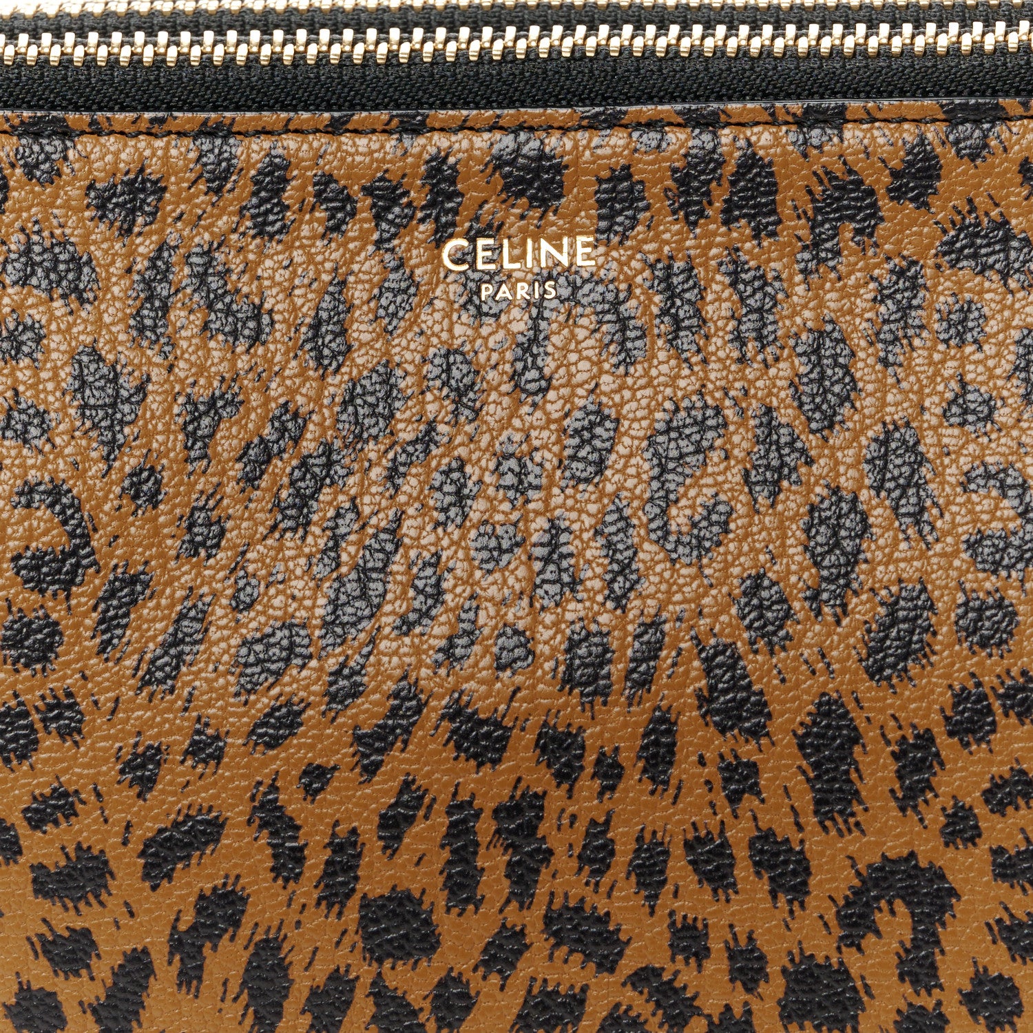 Celine Goatskin Leopard Printed Small Trio Crossbody Bag Brown Black 10 of 13