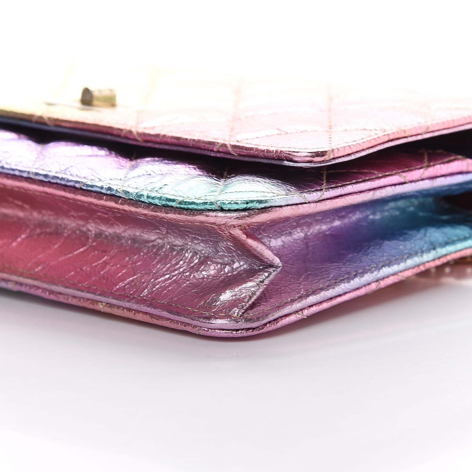 Chanel Metallic Goatskin Quilted 2.55 Reissue Wallet on Chain WOC Multicolor 10 of 11