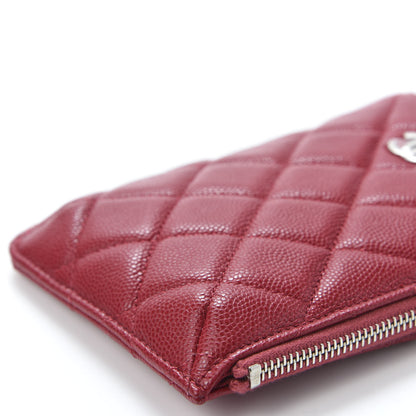 Chanel Caviar Quilted Classic Flat Wallet Pouch Red 4 of 8