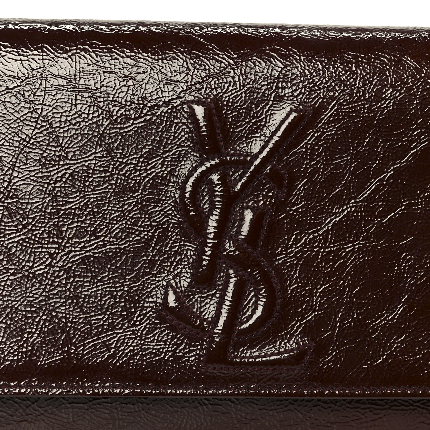 Saint Laurent Textured Patent Calfskin Large Belle De Jour Clutch Berry 7 of 7