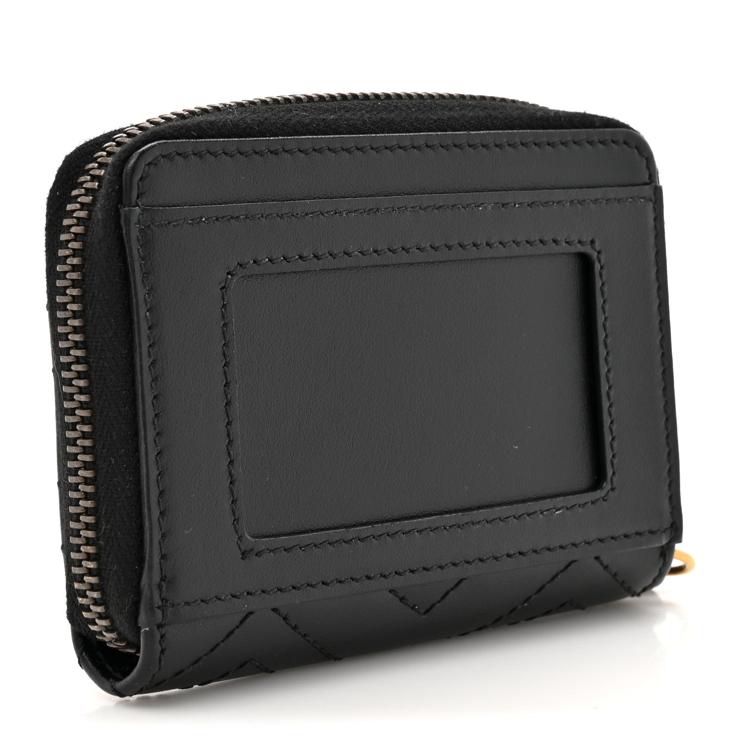 Gucci Calfskin Matelasse GG Marmont Zip Around Card Case Black 3 of 8