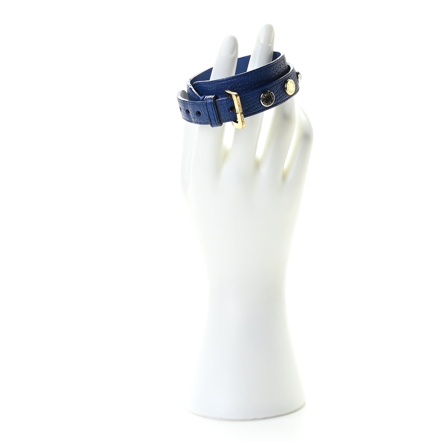 Goatskin Spike It Wrap Bracelet 17 Blue