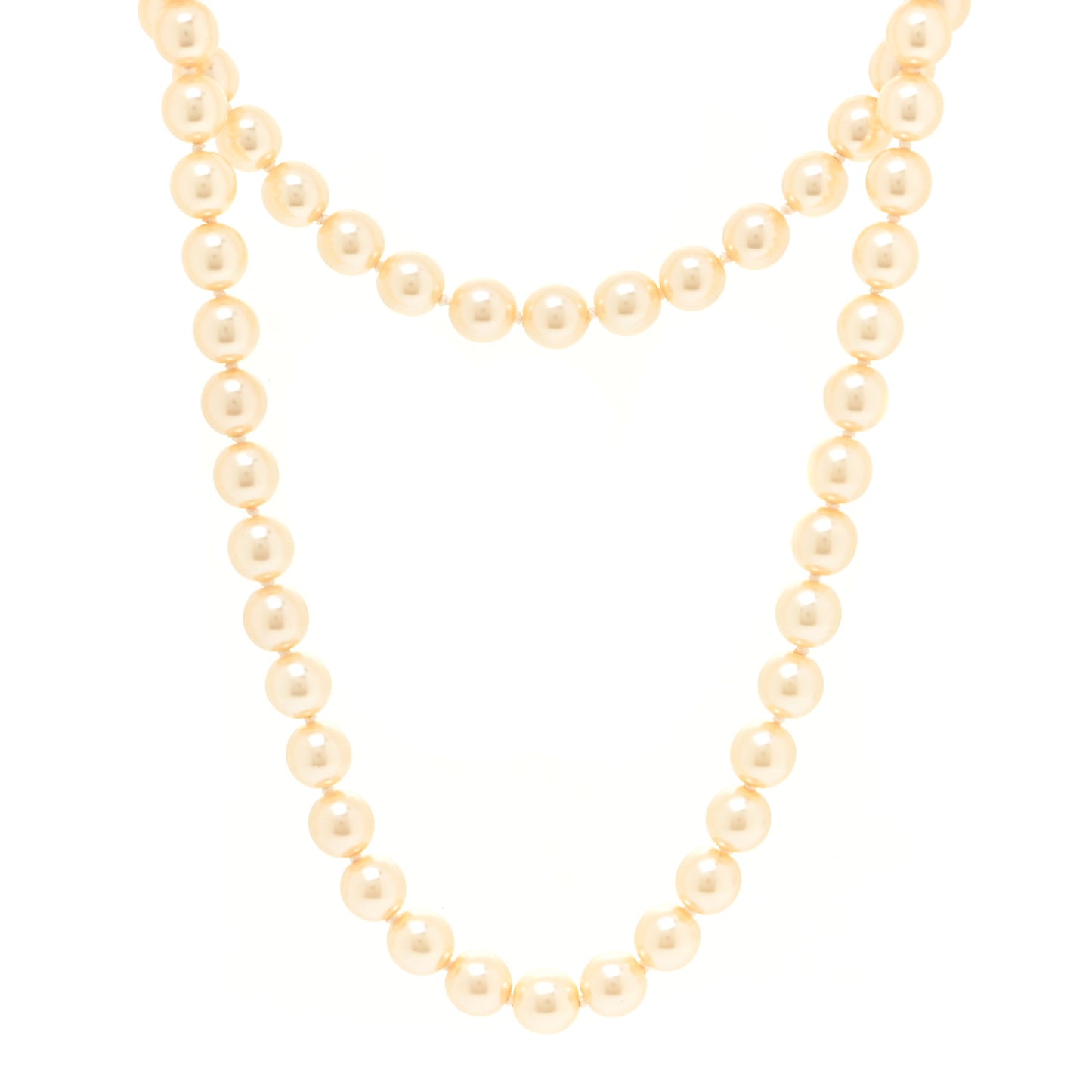 Pearl CC Long Necklace Silver
