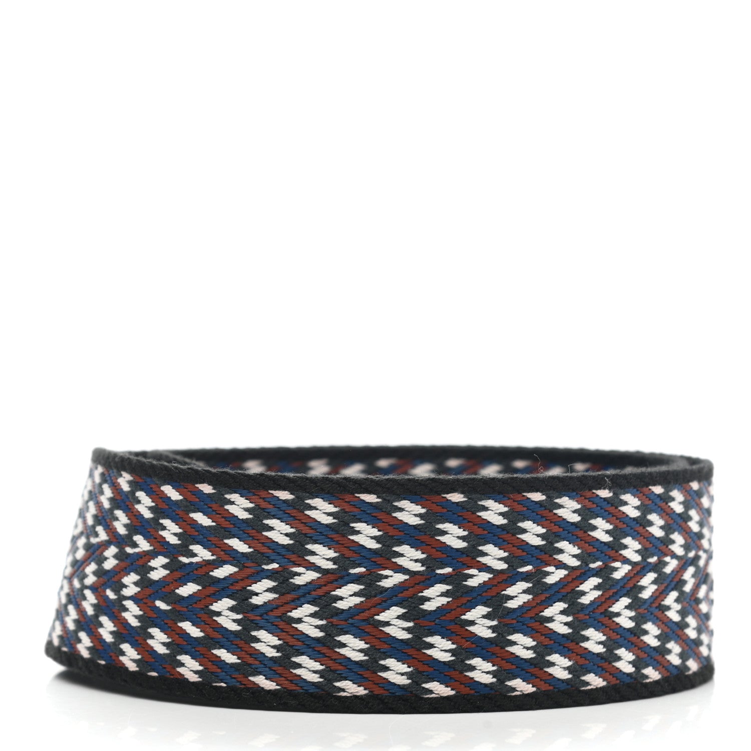 Hermes Toile Swift 50mm Sangle ZigZag Shoulder Strap Black White Deep Blue 2 of 6