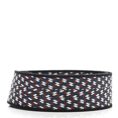 Hermes Toile Swift 50mm Sangle ZigZag Shoulder Strap Black White Deep Blue 2 of 6