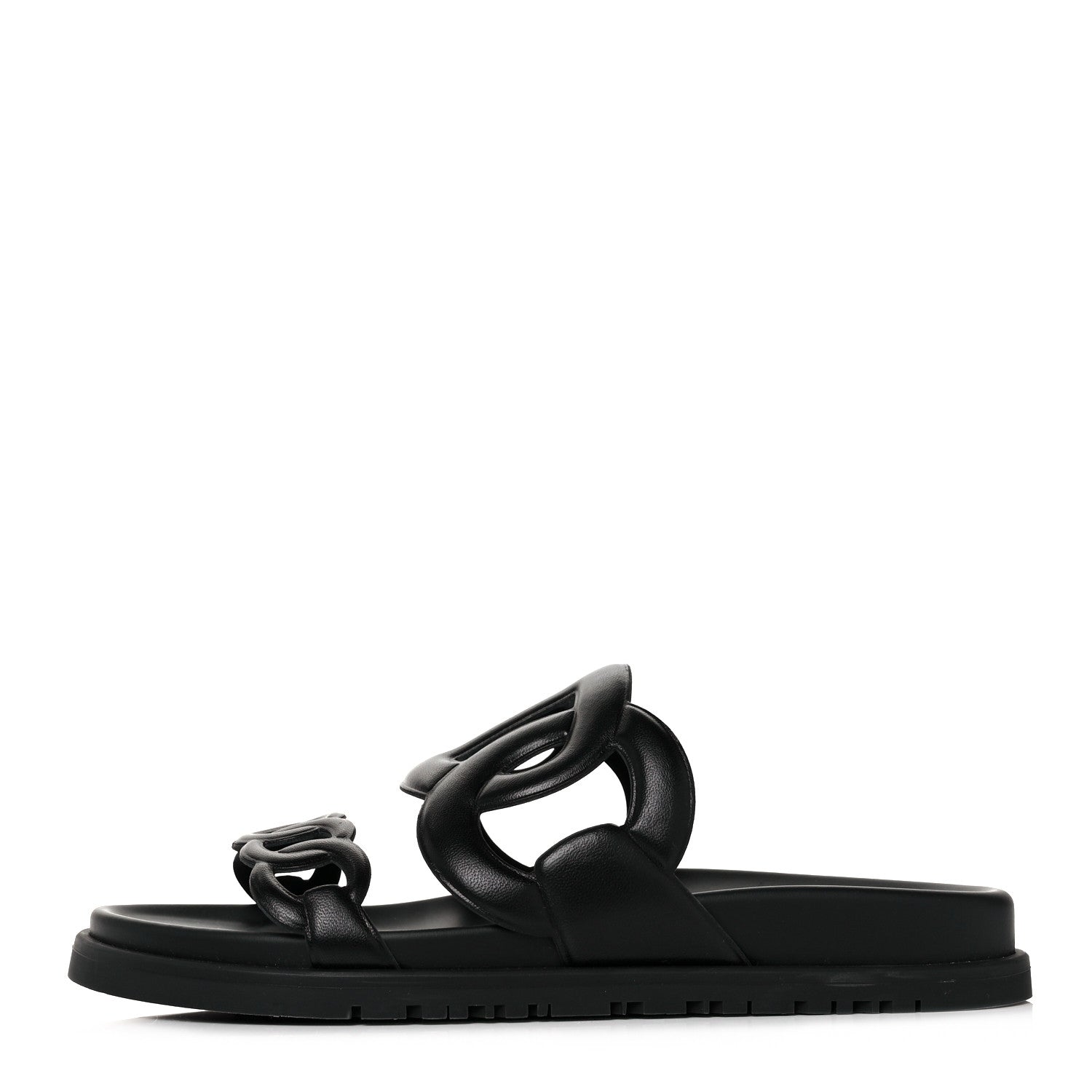 Hermes Nappa Extra Sandals 37.5 Black 1 of 18