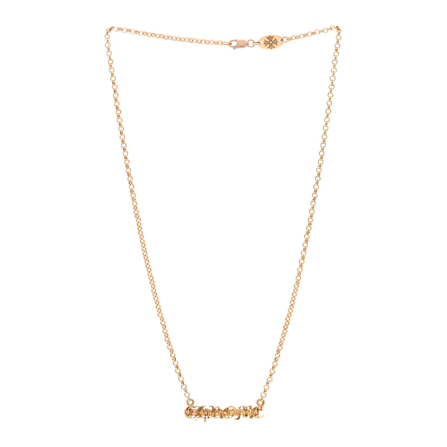 22K Yellow Gold CHROME Script Necklace