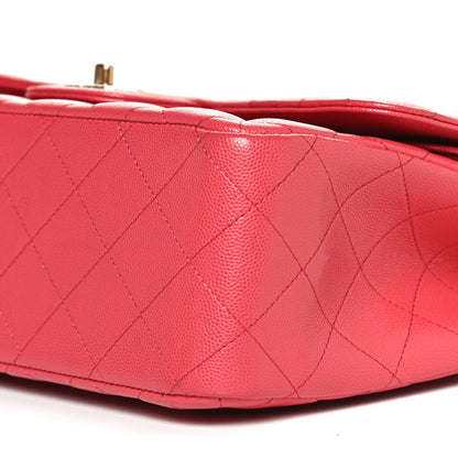 Chanel Caviar Quilted Jumbo Double Flap Dark Pink 10 of 12