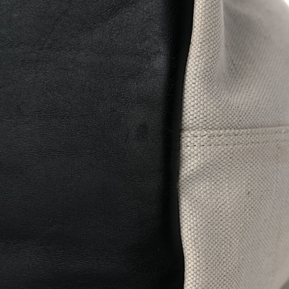 Balenciaga Cotton Canvas Calfskin M Navy Cabas Natural Black 15 of 16