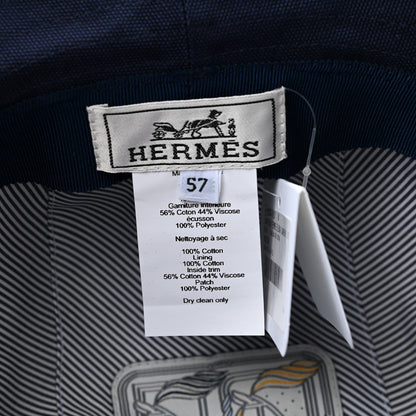 Hermes Cotton Elena Bucket Hat 57 Marine 7 of 8