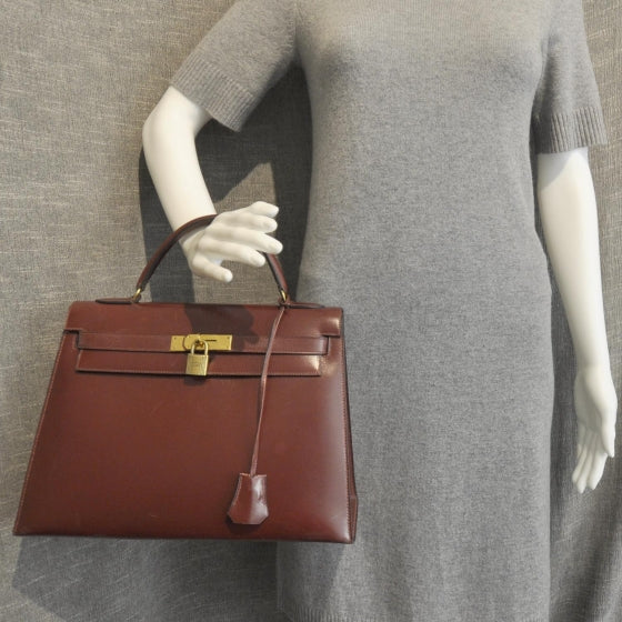 Hermes Box Kelly 32 Bordeaux 3 of 10