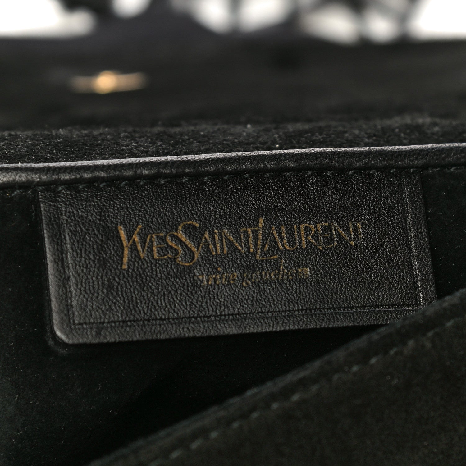 Saint Laurent Calf Hair Ruffle Leopard Print Fold-Over Clutch Black 6 of 12