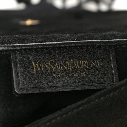 Saint Laurent Calf Hair Ruffle Leopard Print Fold-Over Clutch Black 6 of 12