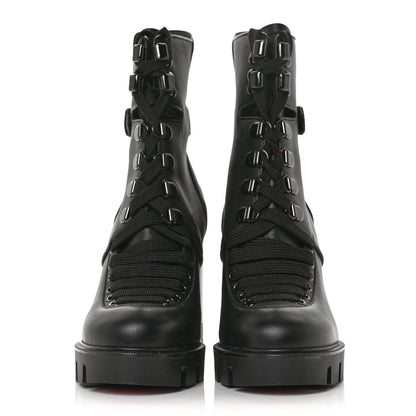 Christian Louboutin Calfskin Macademia 100 Biker Platform Boots 36.5 Black 2 of 5