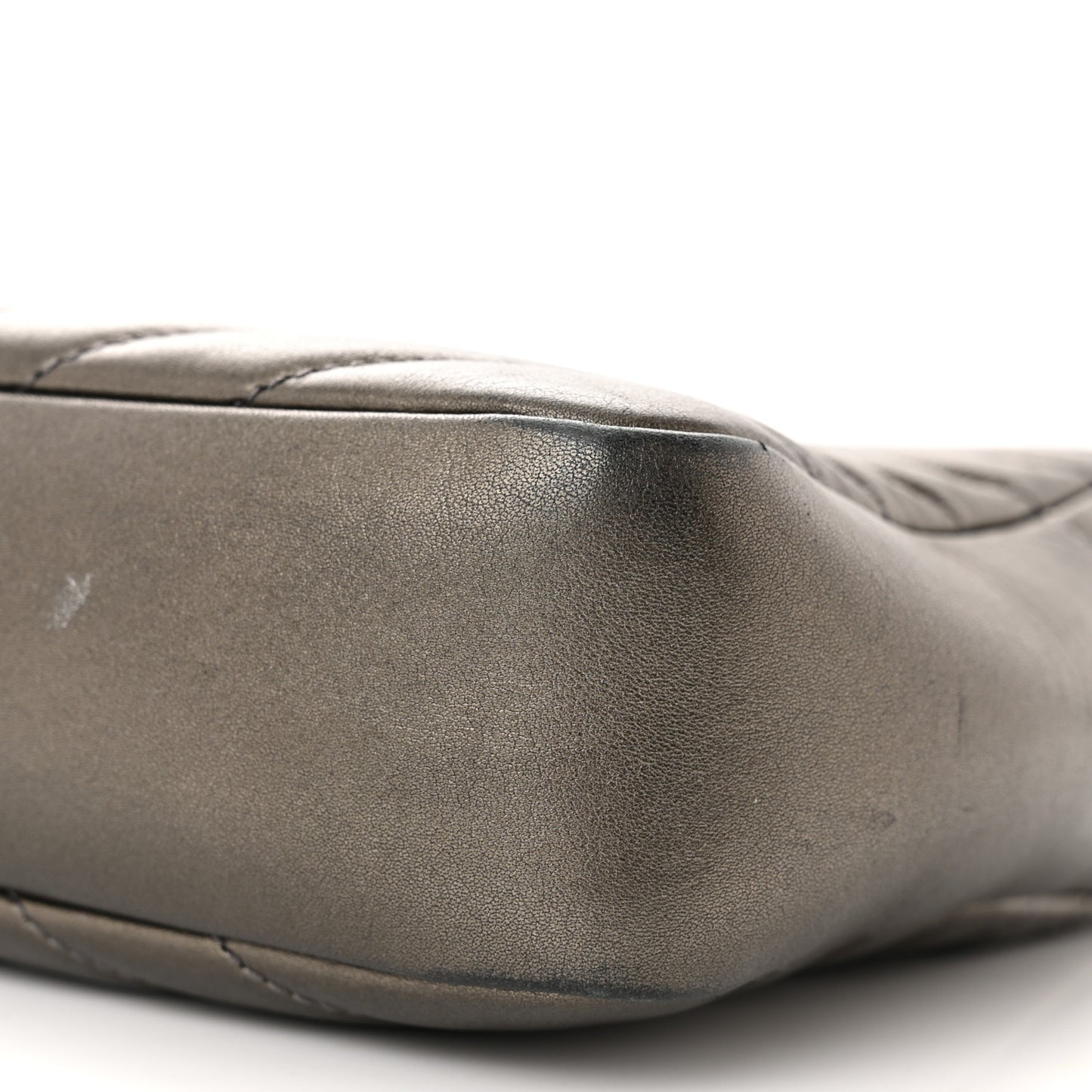 Metallic Calfskin Matelasse Monogram Lou Camera Bag Silver