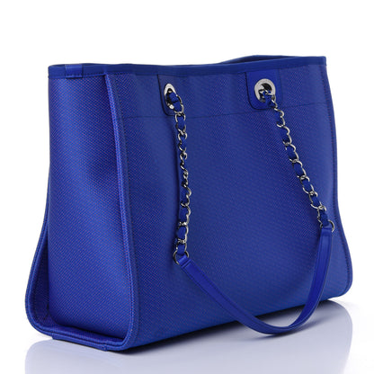 Chanel Mixed Fibers Small Deauville Tote Blue Orange 2 of 4