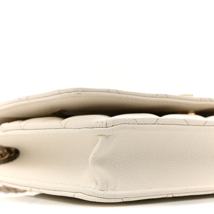 Chanel Caviar Quilted Crystal CC Wallet On Chain WOC White 10 of 15