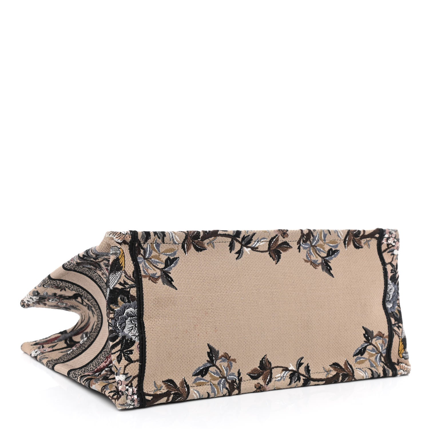 Christian Dior Canvas Embroidered Jardin D'Hiver Medium Book Tote Beige Multicolor 4 of 11