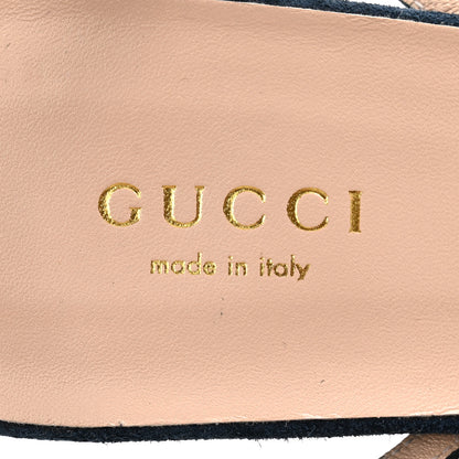 Gucci Suede Blondie 100mm Slingback Sandals 39 Navy 6 of 11