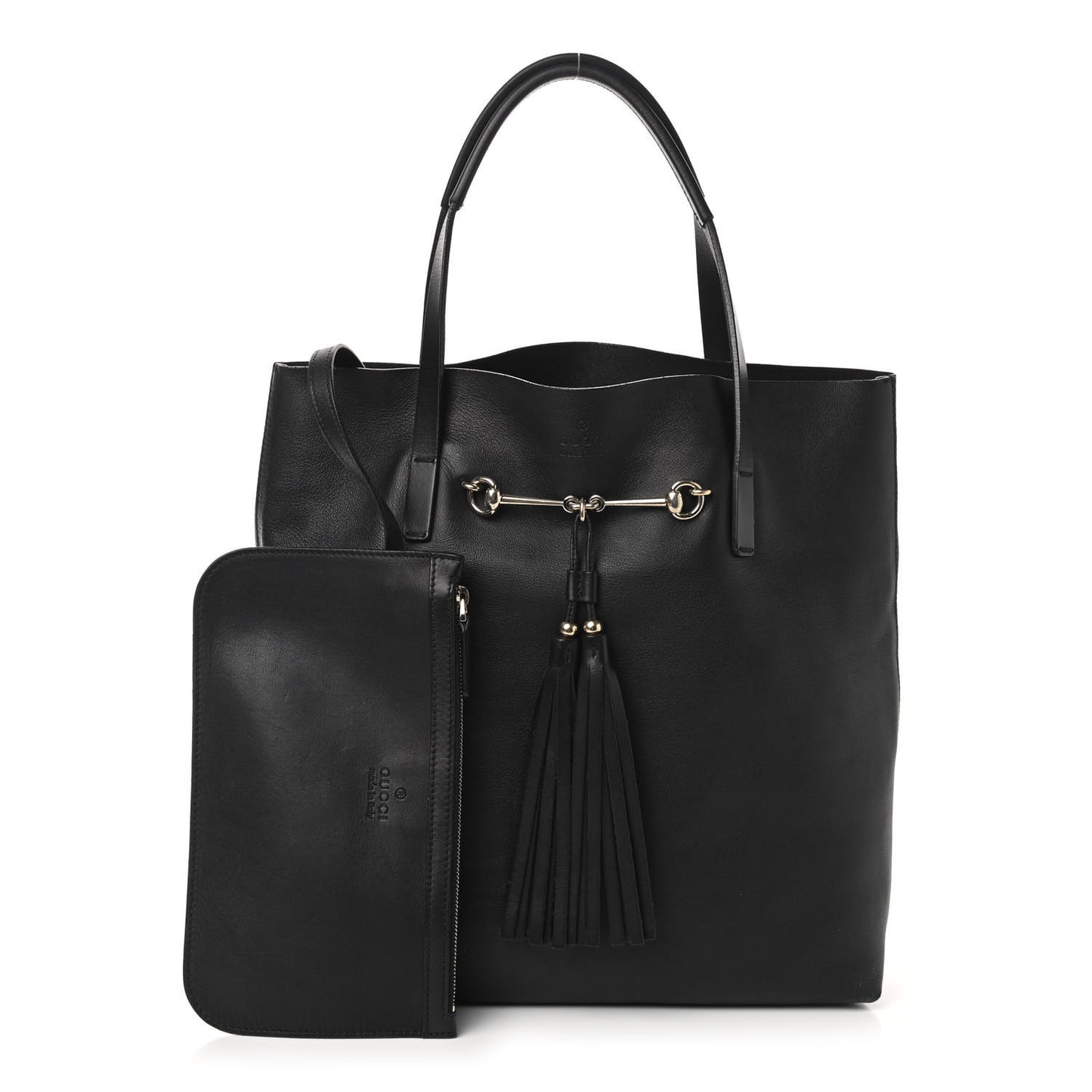 Calfskin Park Avenue Horsebit Small Tote Black