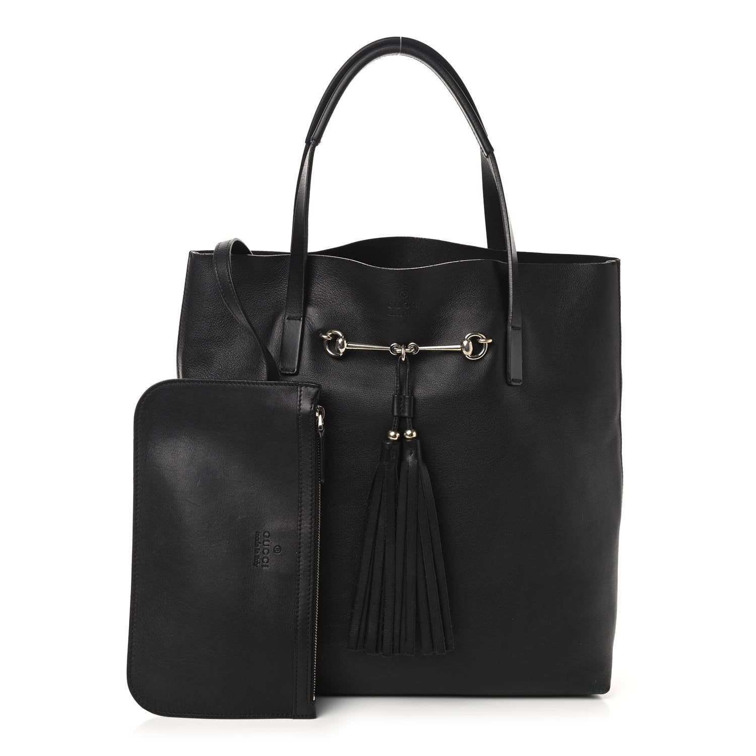 Gucci Calfskin Park Avenue Horsebit Small Tote Black 1 of 9
