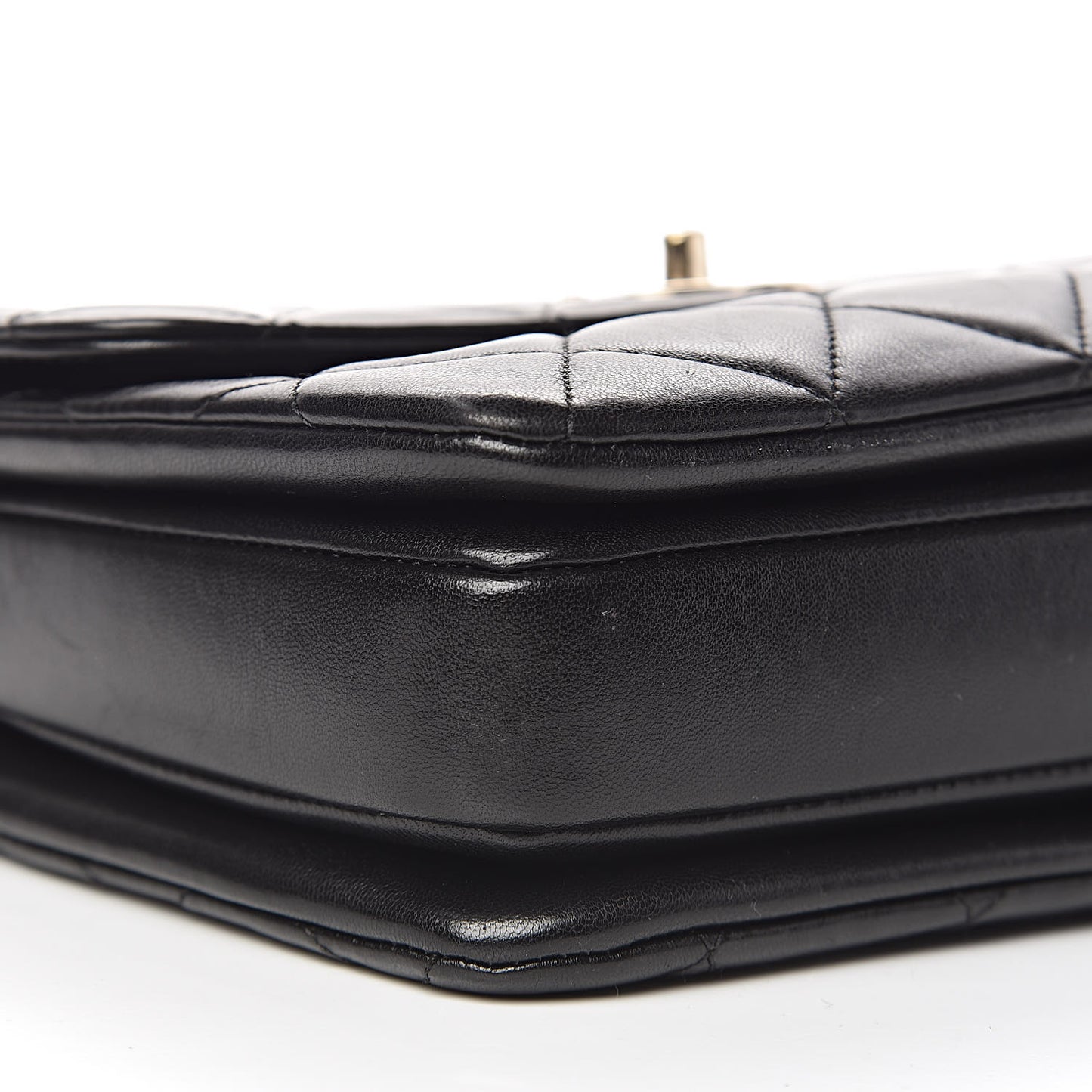 Lambskin Quilted Small Trendy CC Dual Handle Flap Bag Black