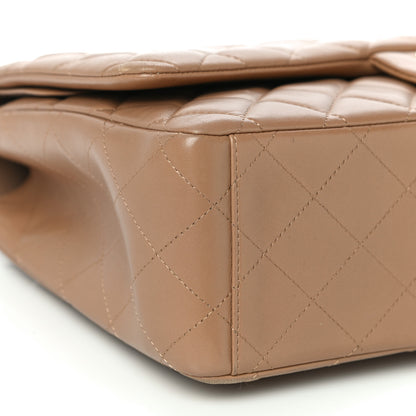 Chanel Lambskin Quilted Maxi Double Flap Beige 8 of 11