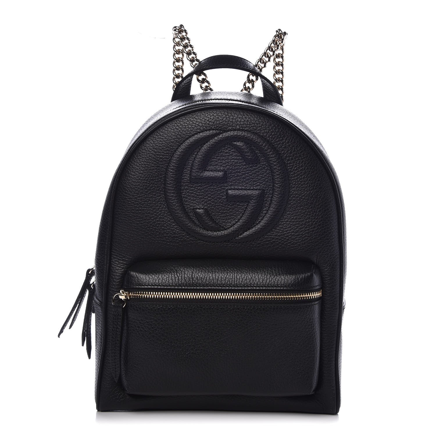 Gucci Pebbled Calfskin Soho Chain Backpack Black 1 of 8