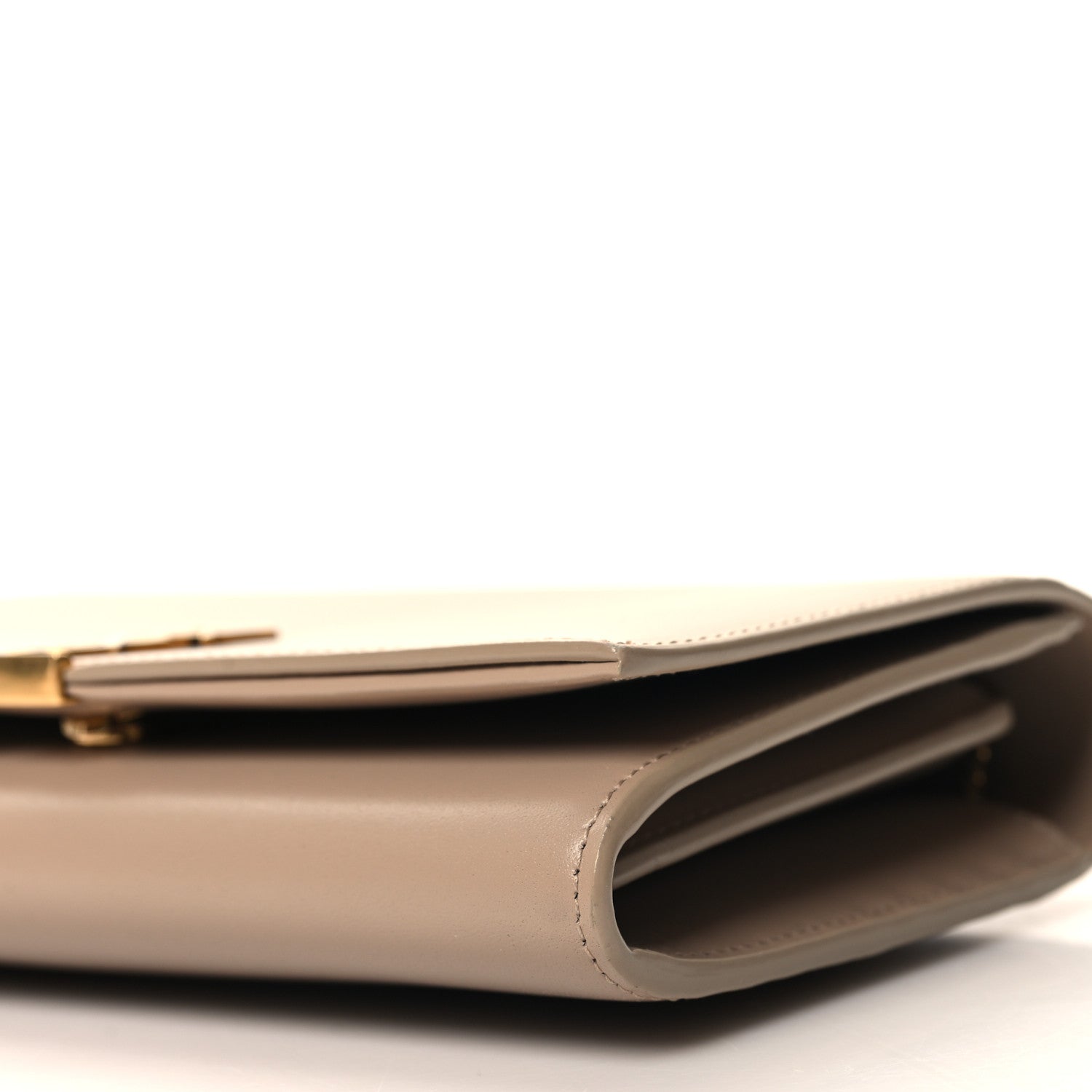 Saint Laurent Glossy Calfskin Monogram Chain Wallet Dark Beige 10 of 10