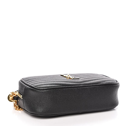 Saint Laurent Grain De Poudre Matelasse Monogram Mini Lou Camera Bag Black 4 of 10