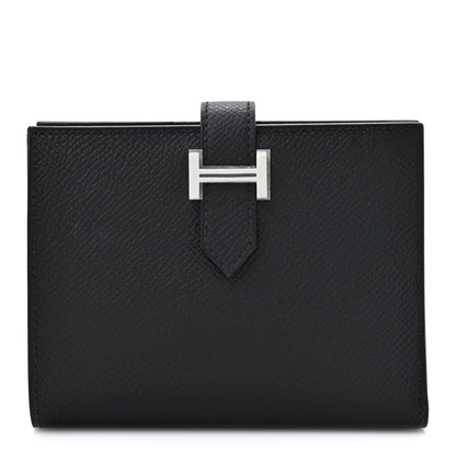 Hermes Epsom Bearn Compact Wallet Black 1 of 9