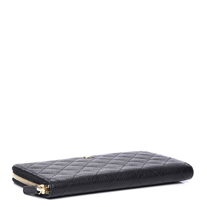 Chanel Caviar Quilted Large Zip Around Organizer Wallet Black 4 of 8