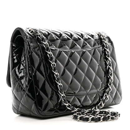 Chanel Patent Quilted Jumbo Double Flap Black 3 of 12