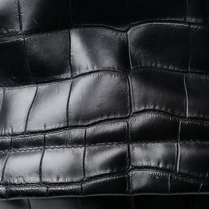 Saint Laurent Calfskin Crocodile Embossed City Backpack Black 16 of 16