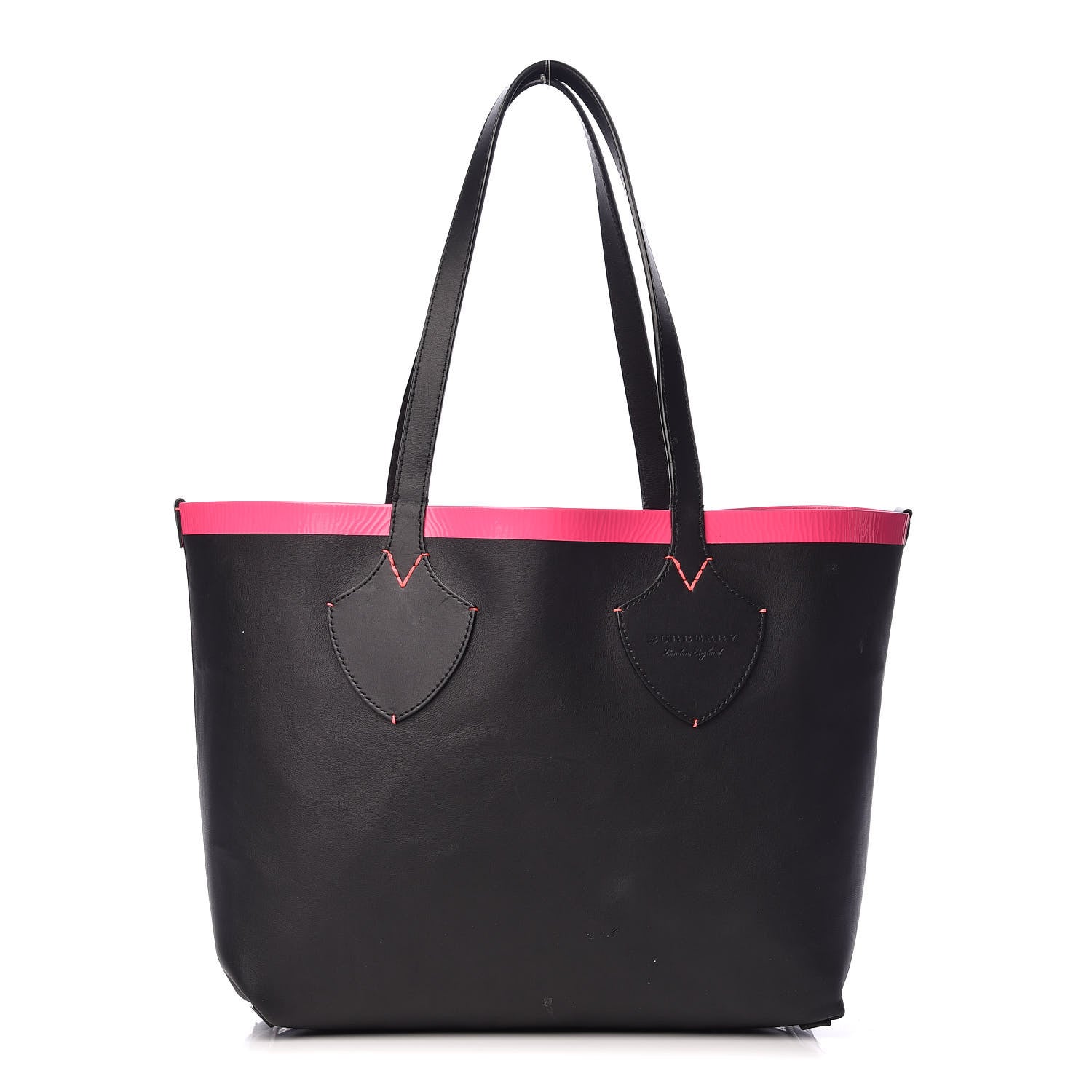 Burberry Canvas Mega Check The Giant Reversible Tote Black Neon