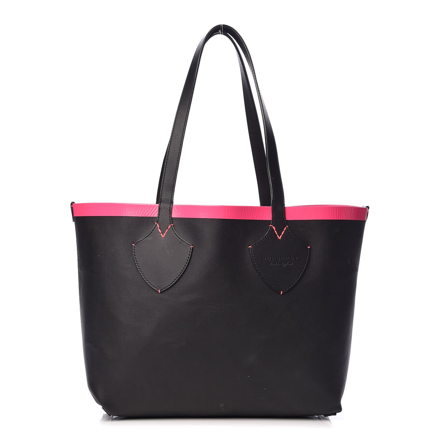 Canvas Mega Check The Giant Reversible Tote Black Neon Pink
