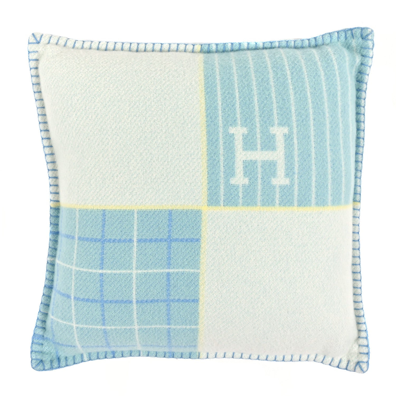 Hermes Wool Cashmere Avalon Cabriole Pillow Vert Aqua 1 of 3