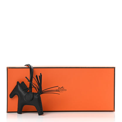 Hermes Milo Lambskin Grigri Rodeo Horse Bag Charm PM So Black 4 of 4