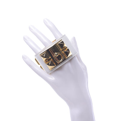 Hermes Epsom Collier de Chien CDC Bracelet S White 2 of 5