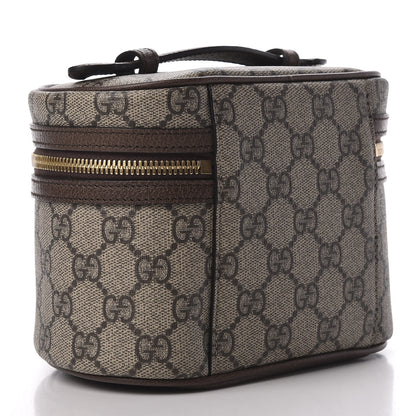 Gucci GG Supreme Monogram Textured Calfskin Web Ophidia Vanity Cosmetic Case Beige Ebony New Acero 3 of 9