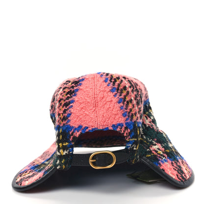 Gucci Wool Tweed Wide Brim Hat L Blue Pink Black 5 of 10