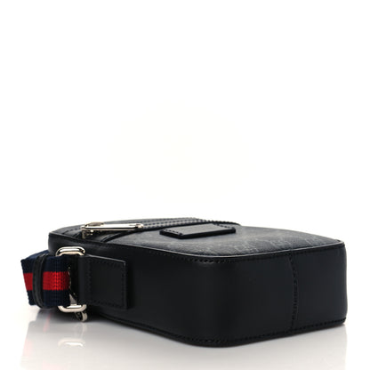 Gucci GG Supreme Monogram Appia Calfskin Web Small Camera Messenger Bag Black Grey 4 of 10