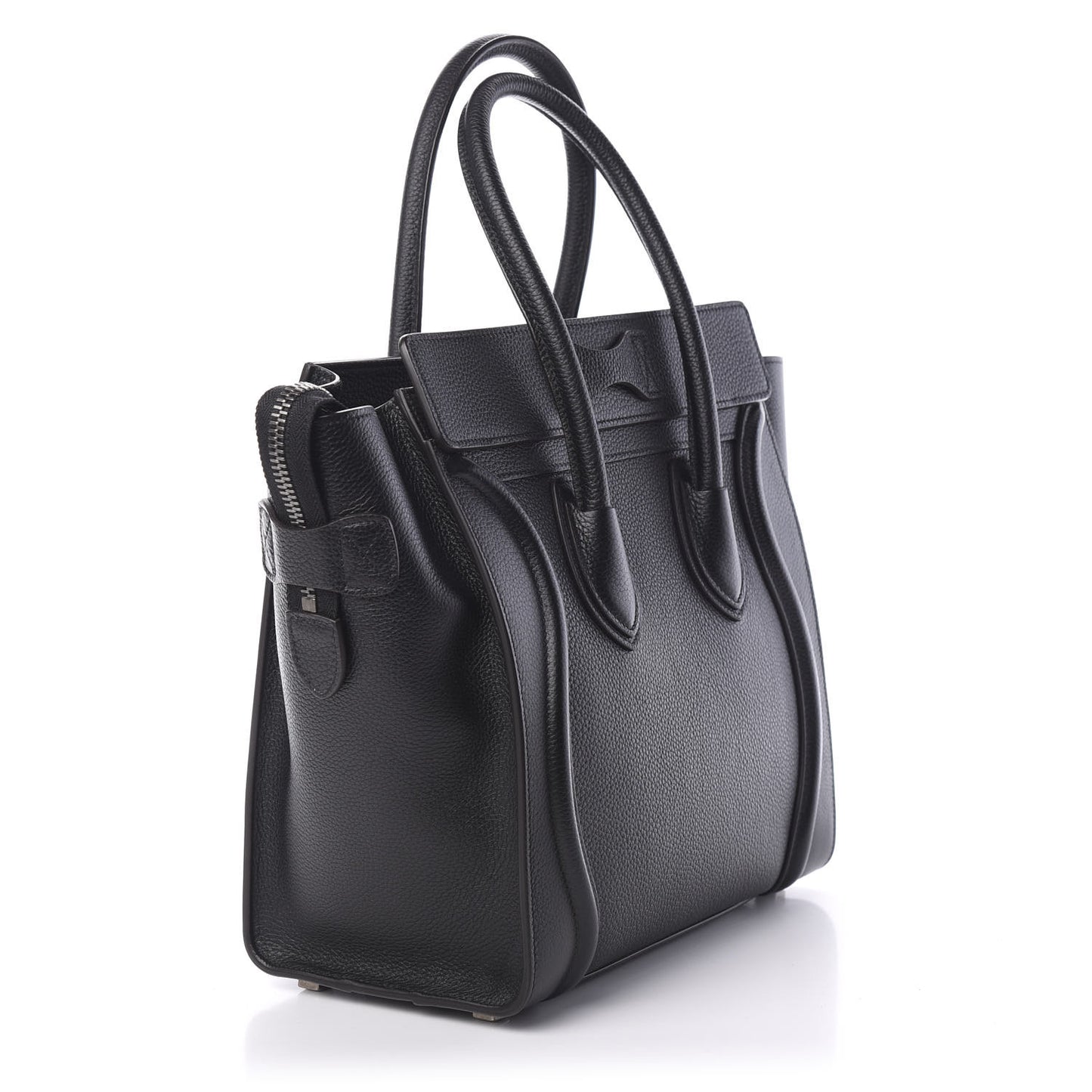 Drummed Calfskin Micro Luggage Black