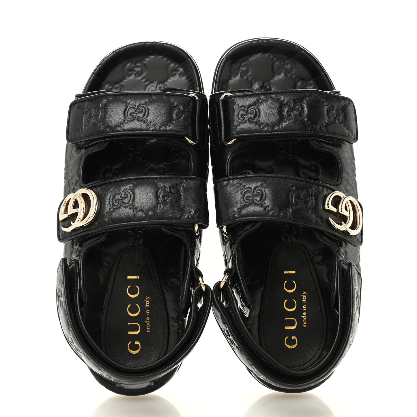 Guccissima GG Embossed Womens Sandals 39 Black