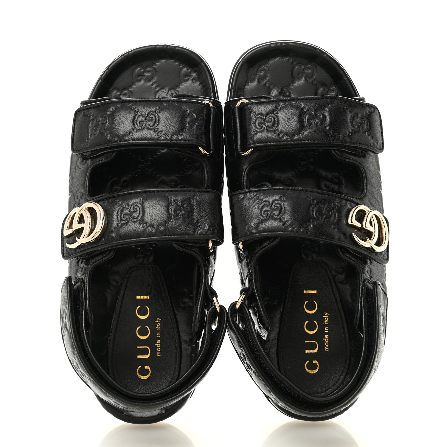 Gucci Guccissima GG Embossed Womens Sandals 39 Black 2 of 10