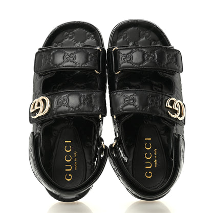Gucci Guccissima GG Embossed Womens Sandals 39 Black 2 of 10