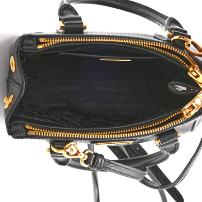 Prada Saffiano Lux Micro Galleria Double Zip Tote Black 5 of 8