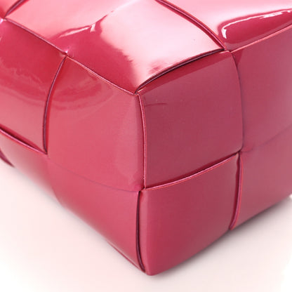 Bottega Veneta Patent Maxi Intrecciato Mini Cassette Bucket Bag Pink 8 of 9