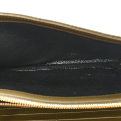 Saint Laurent Grain De Poudre Mixed Matelasse Triquilt Monogram Chain Wallet Kaki 5 of 9