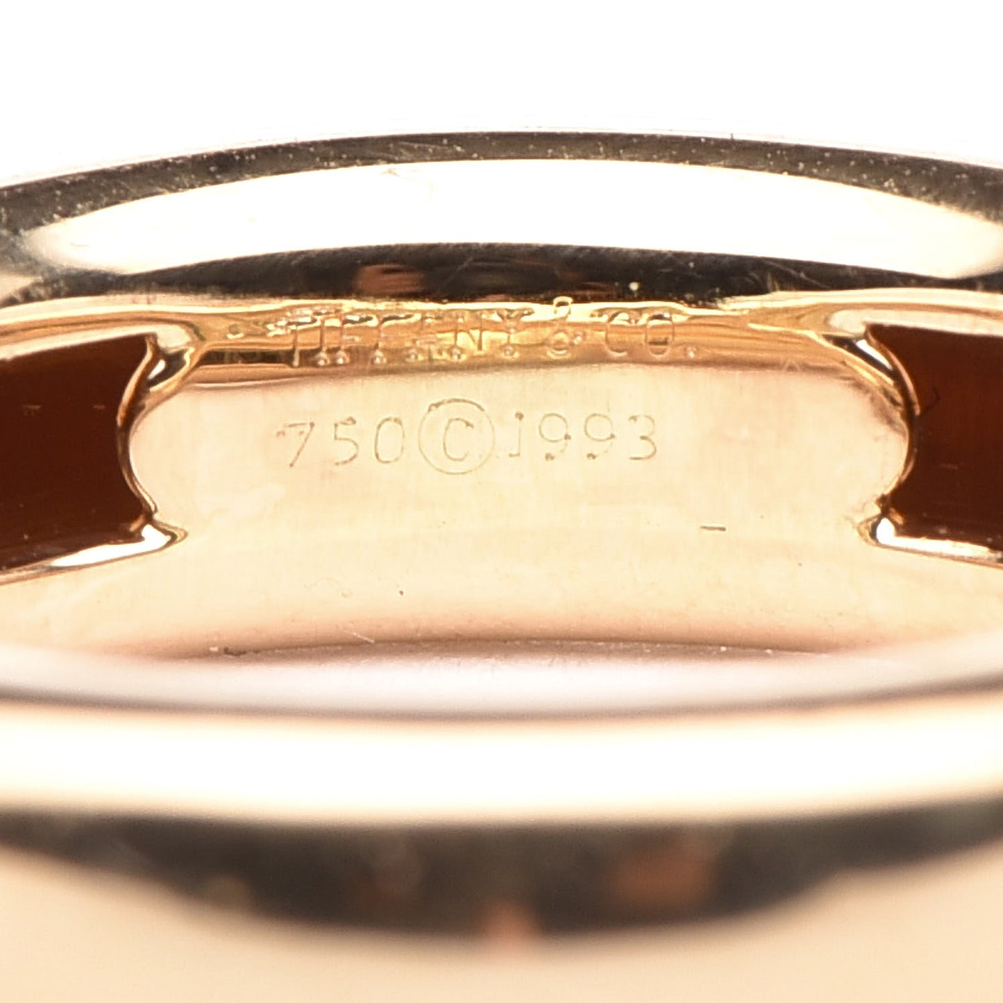 18K White Yellow Gold Heart Band Ring 50 5.5